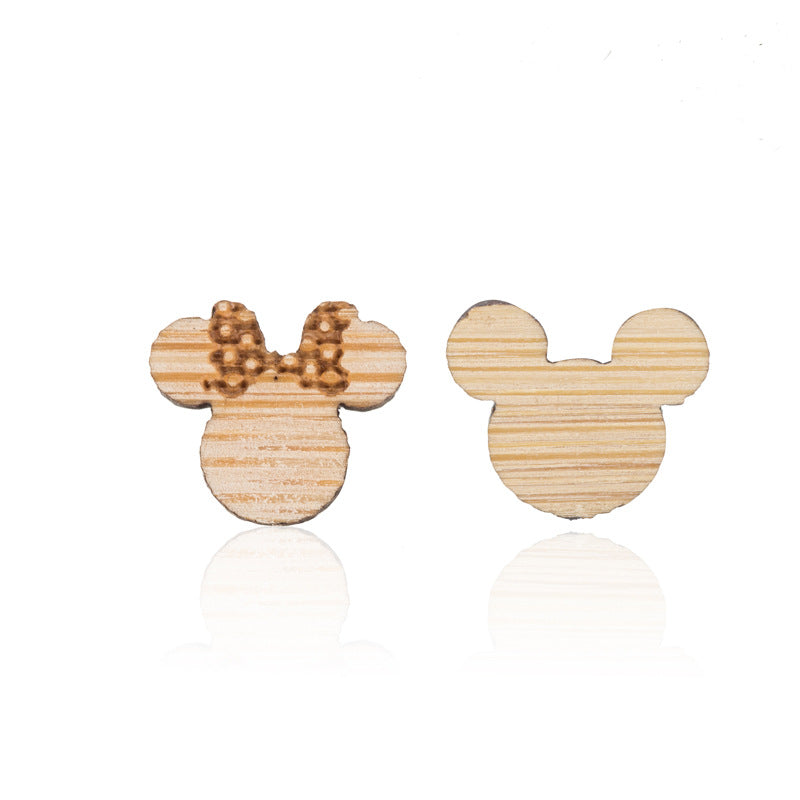 Wholesale Wood Map Ear Studs